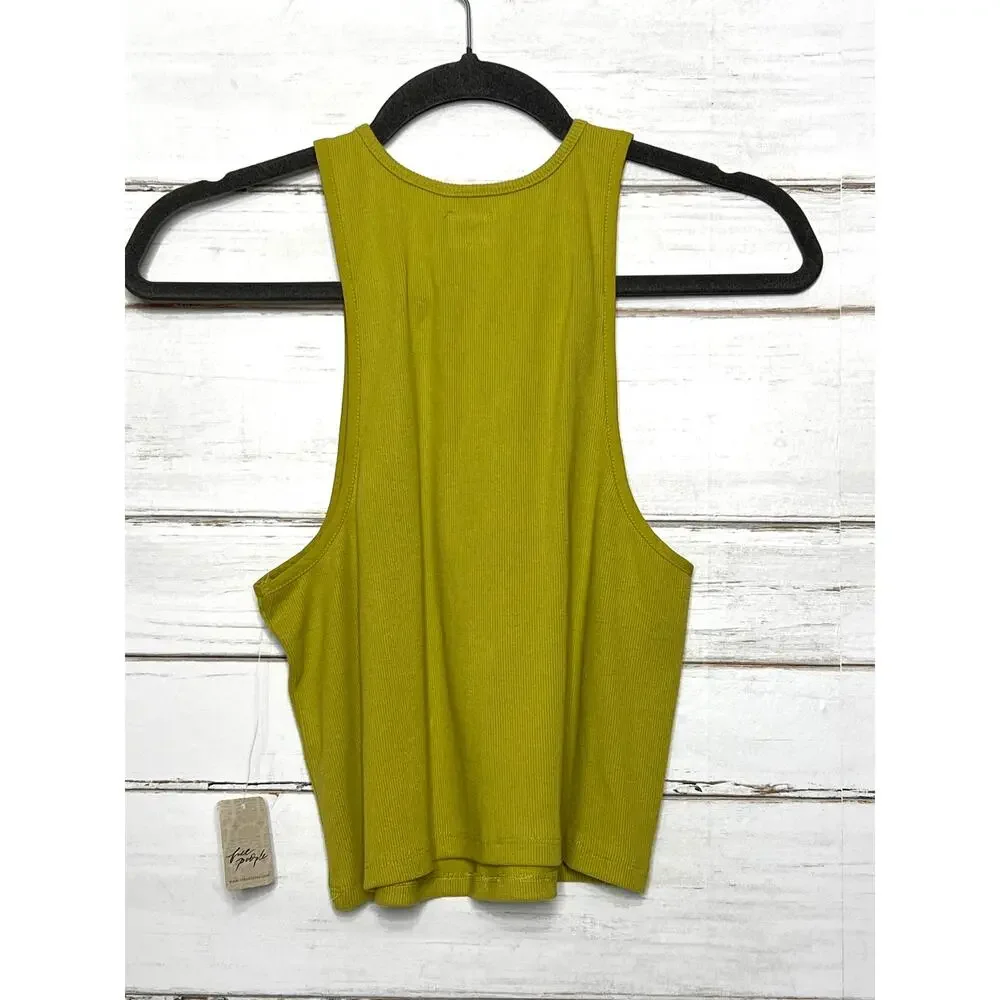 Free People Free-Est Milani Ribbed Tank Top Green Size Medium NWT